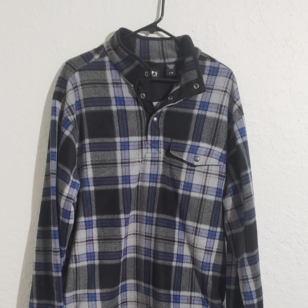 CHAPS Fleece Flannel Pullover